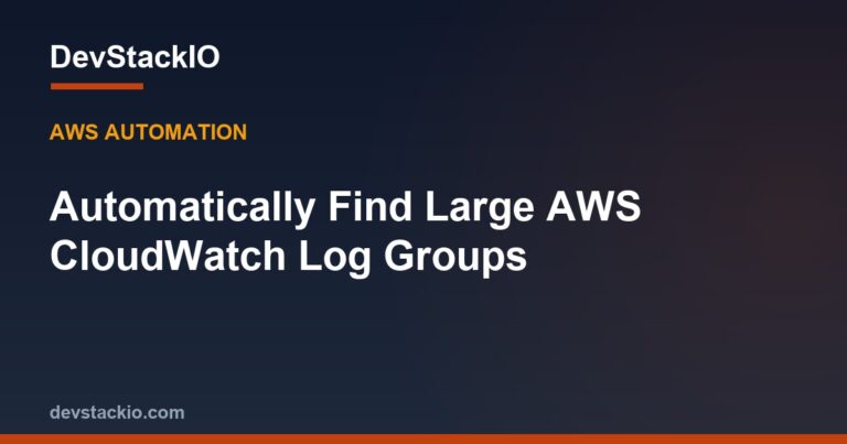Automatically Find Large AWS CloudWatch Log Groups