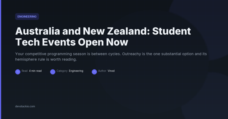Australia and New Zealand: Student Tech Events Open Now