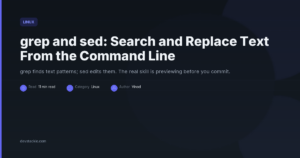grep and sed: Search and Replace Text From the Command Line