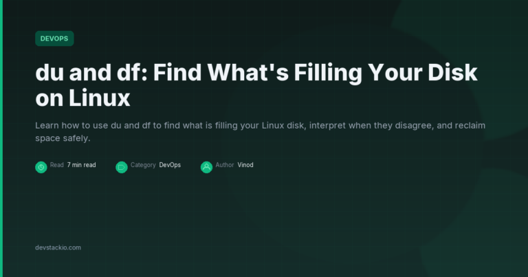 du and df commands showing disk usage on Linux terminal