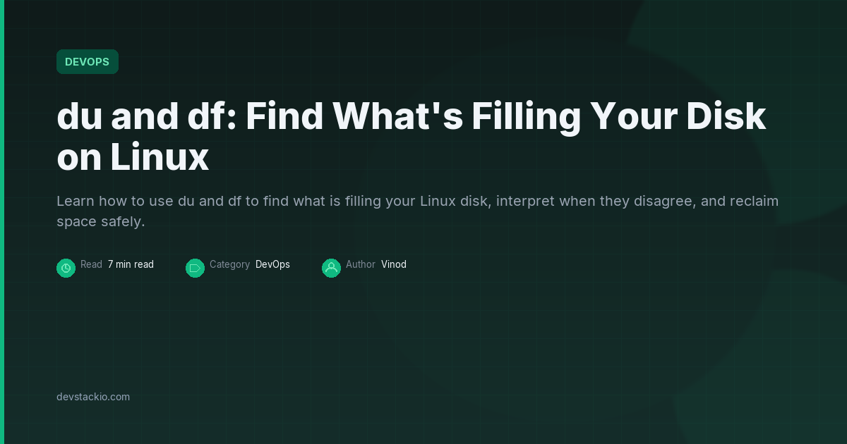 du and df commands showing disk usage on Linux terminal