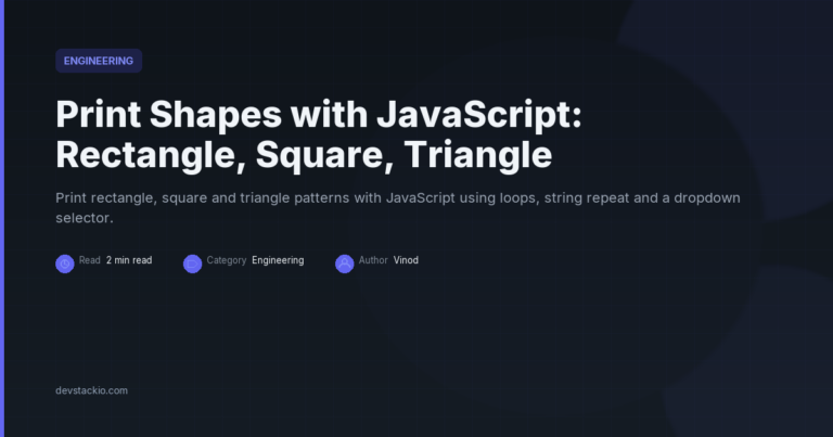Print Shapes with JavaScript: Rectangle, Square, Triangle