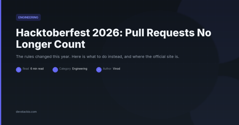 Hacktoberfest 2026: Pull Requests No Longer Count