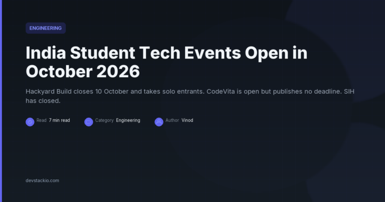 India Student Tech Events You Can Still Enter in October 2026